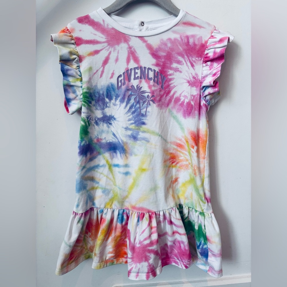 Givenchy Multicolor Tie-Dye Ruffle Dress 3T